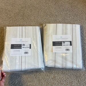 Clean Window Striped Curtains - Cream and Tan